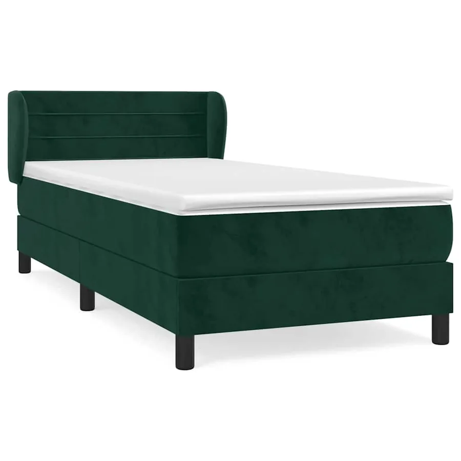 Sommier à lattes de lit et matelas Vert foncé 80x200 cm Velours - 2