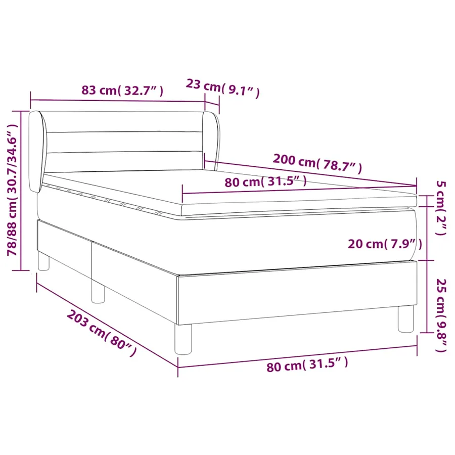 Sommier à lattes de lit et matelas Vert foncé 80x200 cm Velours - 8