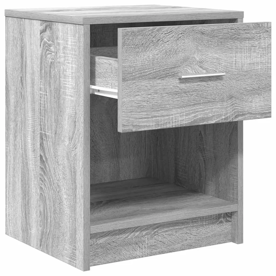 Tables de chevet 2 pcs avec tiroir Gris Sonoma 40x34x50 cm - 5