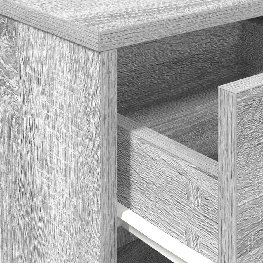 Tables de chevet 2 pcs avec tiroir Gris Sonoma 40x34x50 cm - 9