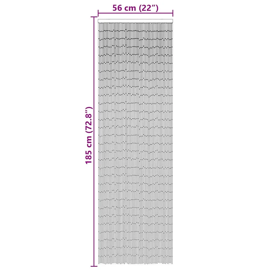 Rideau anti-insectes gris foncé 56 x 185 cm bambou - 6