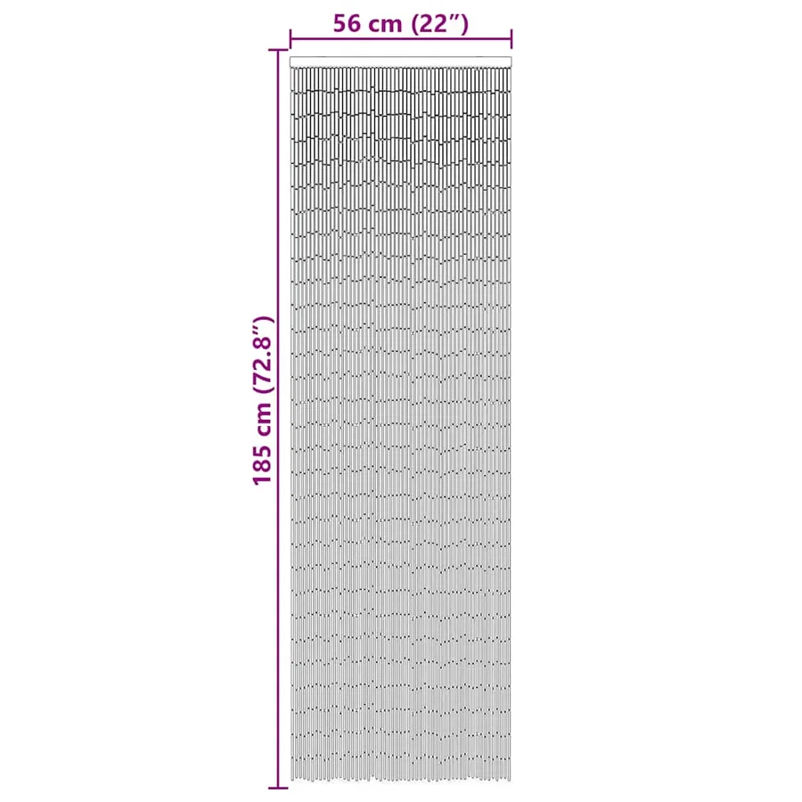 Rideau anti-insectes gris foncé 56 x 185 cm bambou - 7