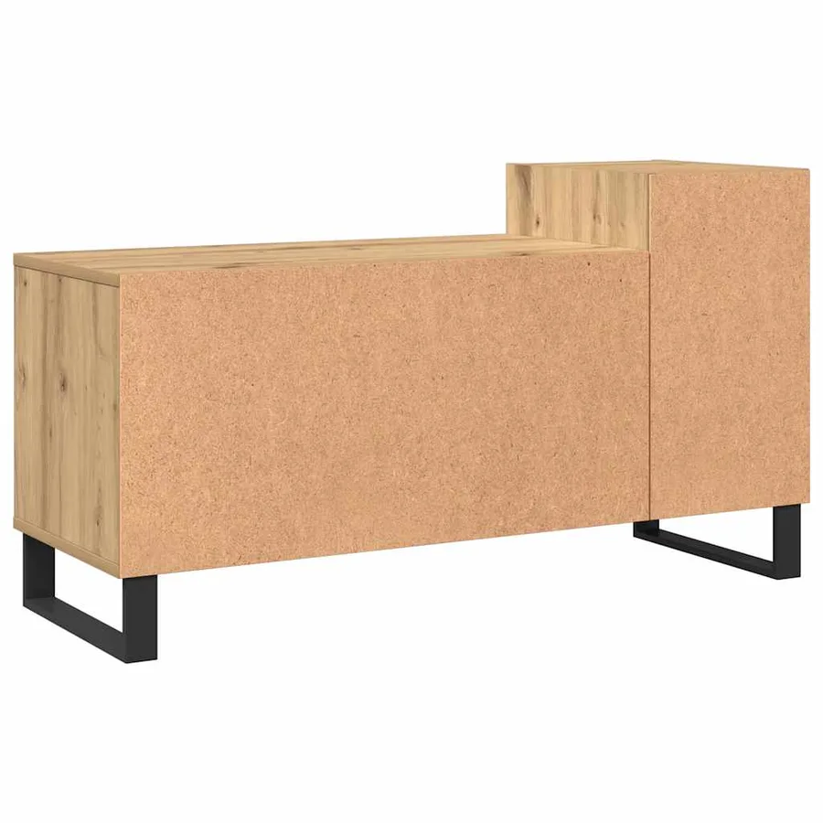 Meuble TV chêne artisanal 100x35x55 cm bois d'ingénierie - 7