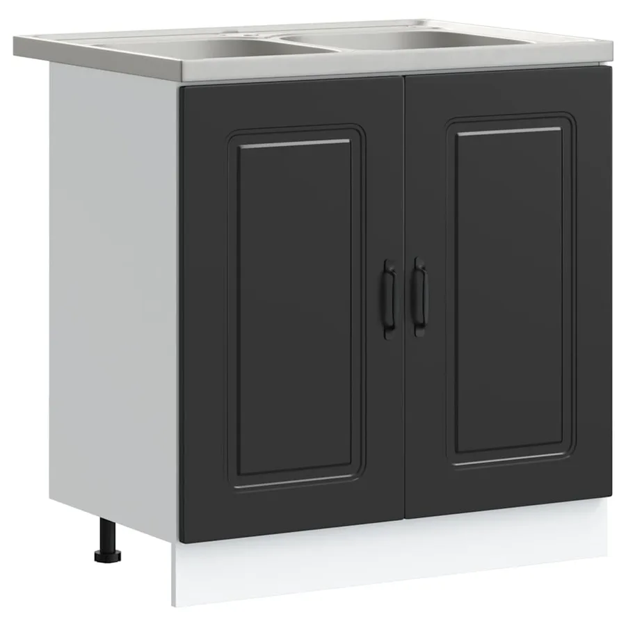 Armoire de cuisine avec stockage Kalmar Noir 80 x 46 x 81,5 cm - 2