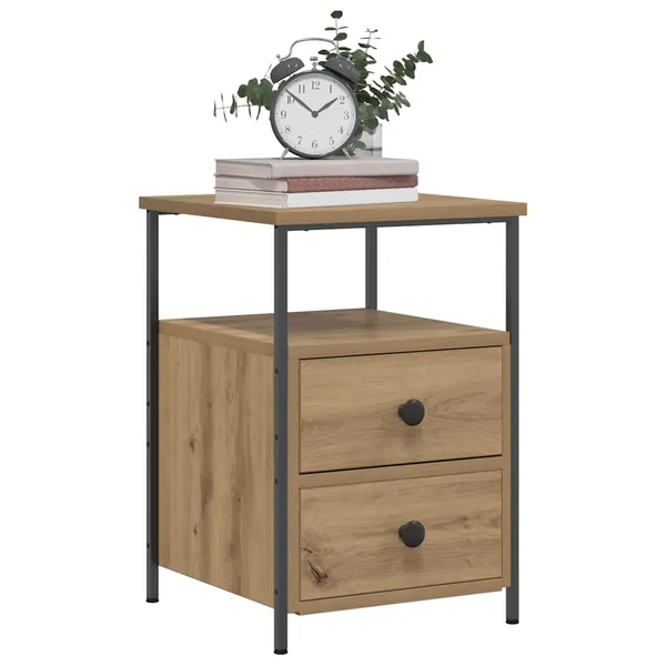Tables de chevet 2 pcs chêne artisanal bois d'ingénierie