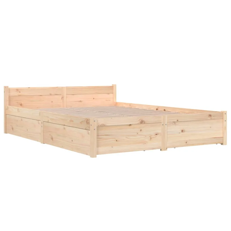 Cadre de lit sans matelas avec tiroirs - 4