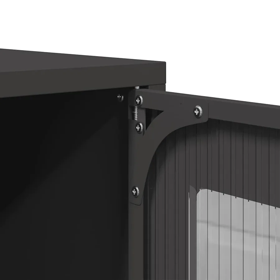 Meuble TV noir 100,5x39x60,5 cm acier - 10