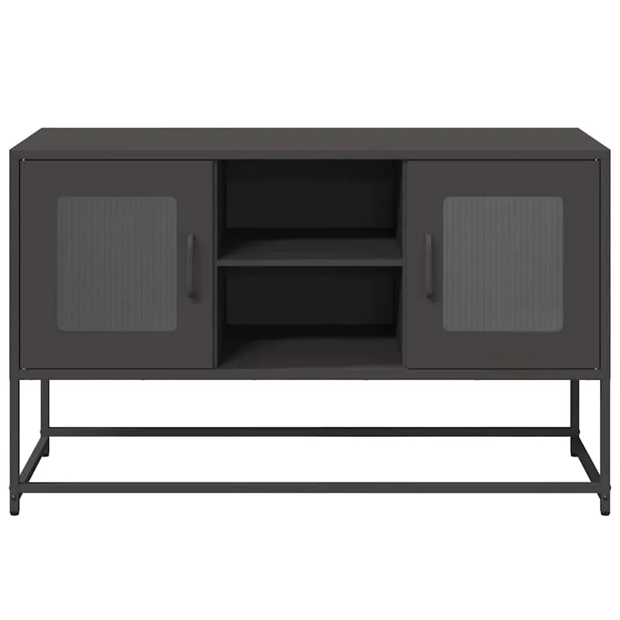 Meuble TV noir 100,5x39x60,5 cm acier - 5
