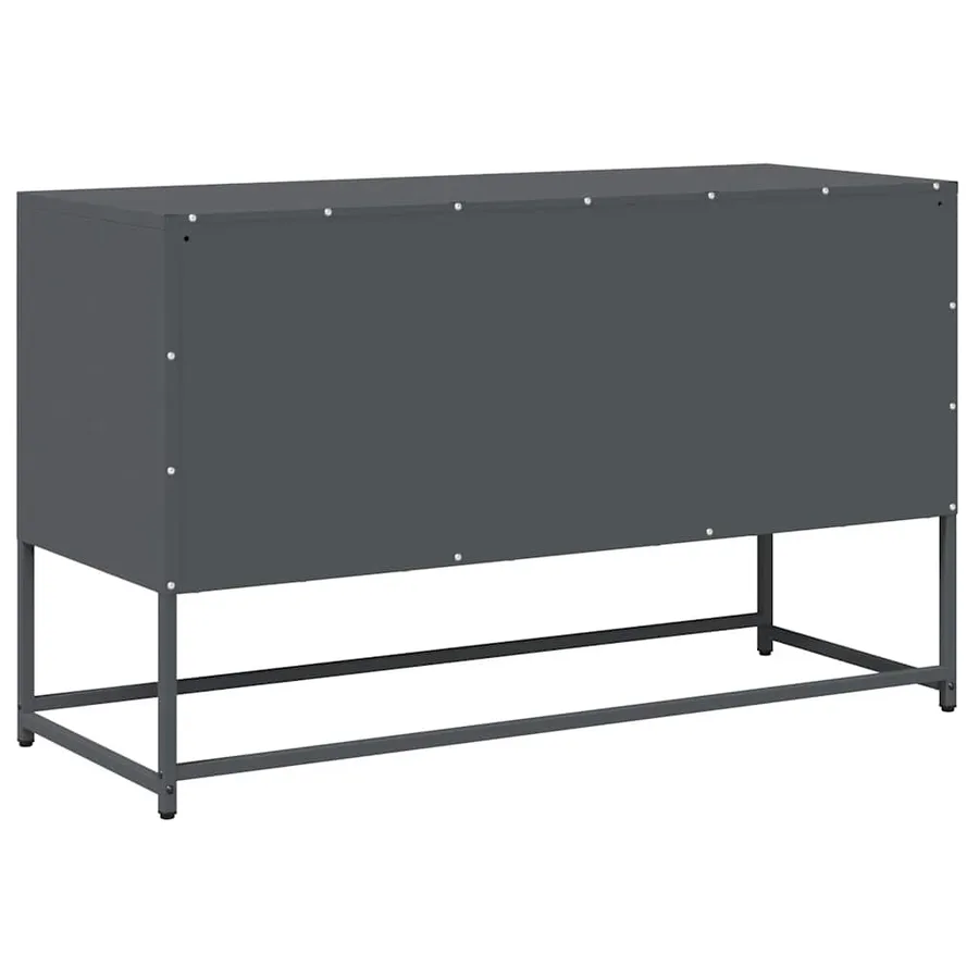 Meuble TV anthracite 100,5x39x60,5 cm acier laminé à froid - 8