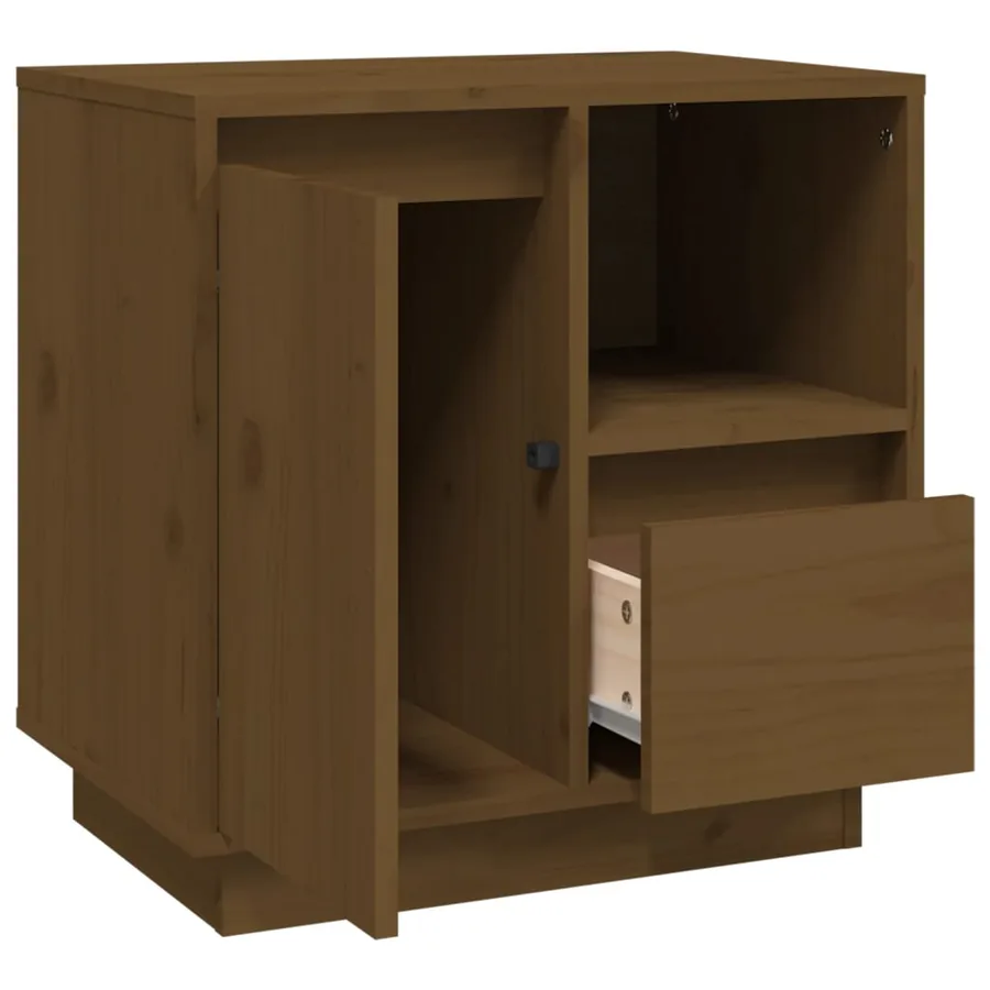 Tables de chevet 2pcs Marron miel 50x34x50cm Bois de pin massif - 9
