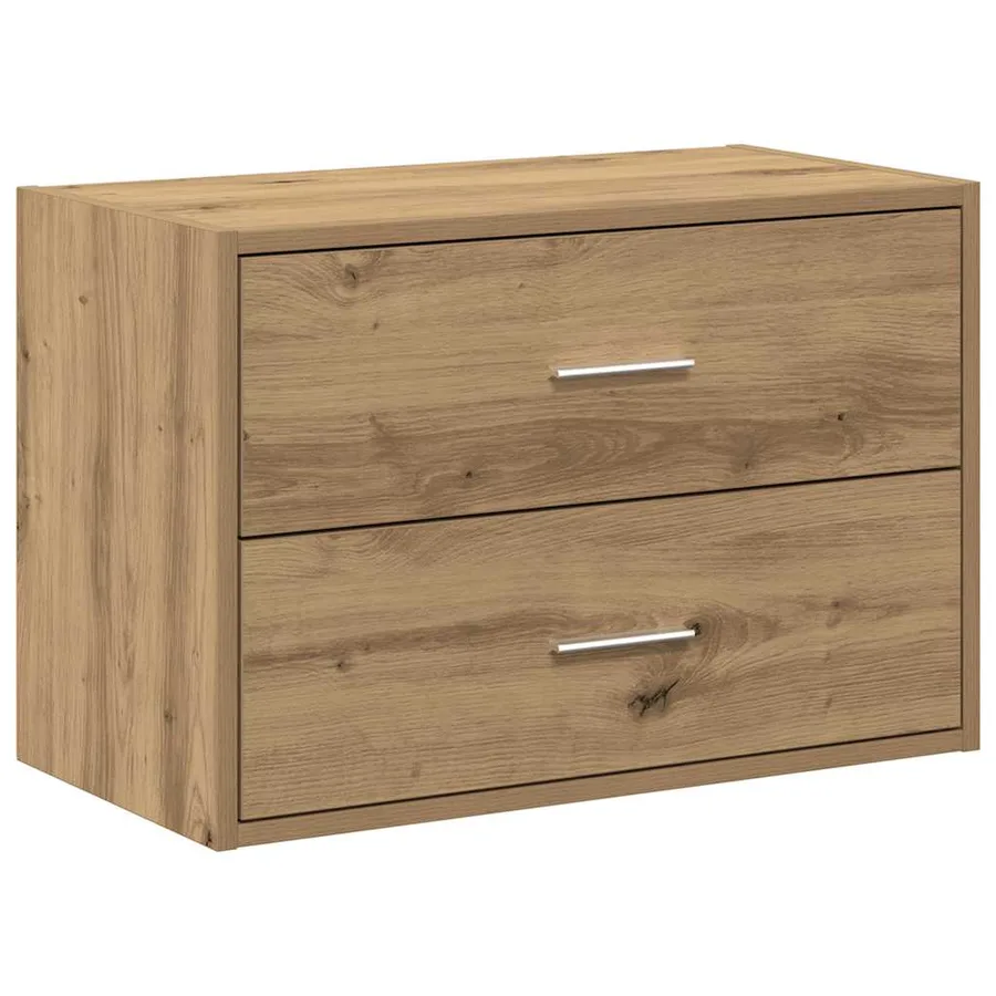 Armoire avec 2 tiroirs chêne artisanal bois d'ingénierie - 2