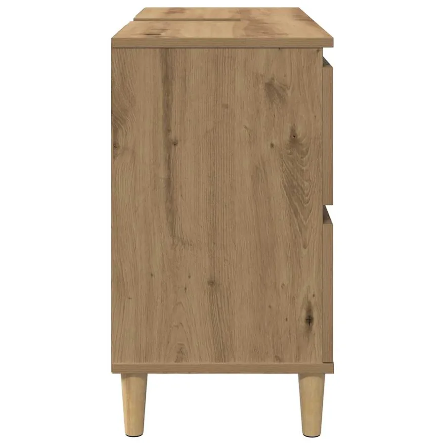 Armoire d'évier chêne artisanal 80x33x60 cm bois d'ingénierie - 6