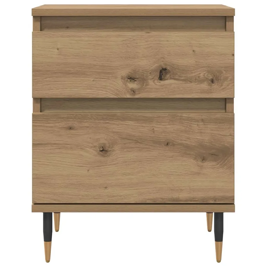 Table de chevet chêne artisanal 40x35x50 cm bois d’ingénierie - 5