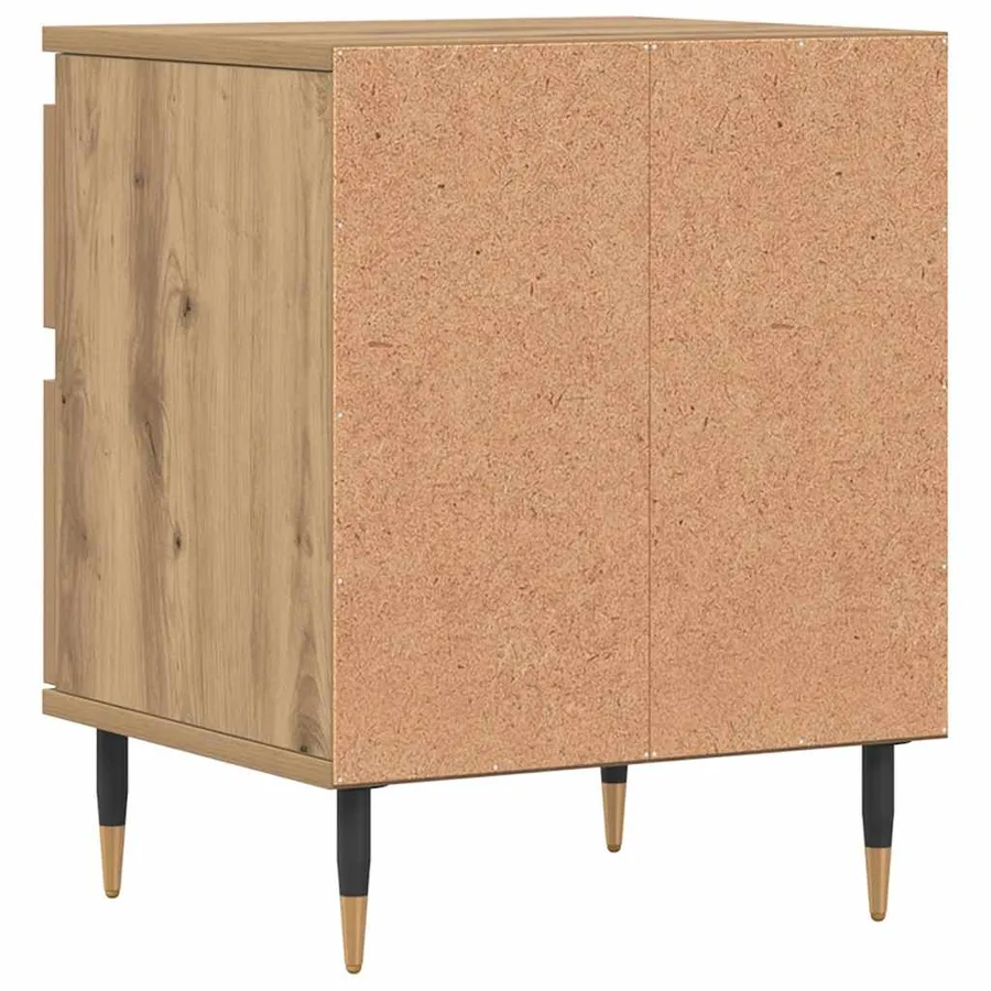 Table de chevet chêne artisanal 40x35x50 cm bois d’ingénierie - 6