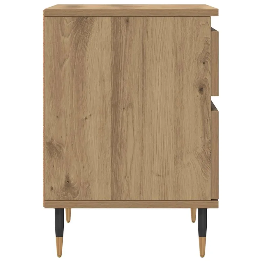 Table de chevet chêne artisanal 40x35x50 cm bois d’ingénierie - 7