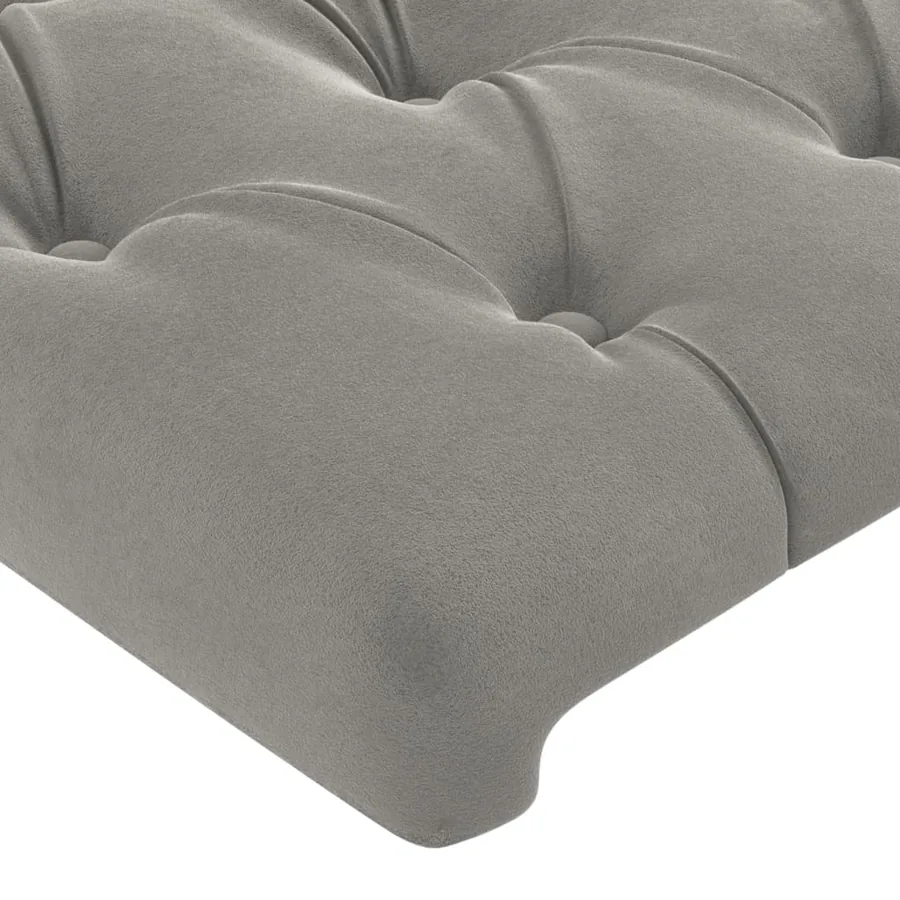 Tête de lit à LED Gris clair 83x16x78/88 cm Velours - 5