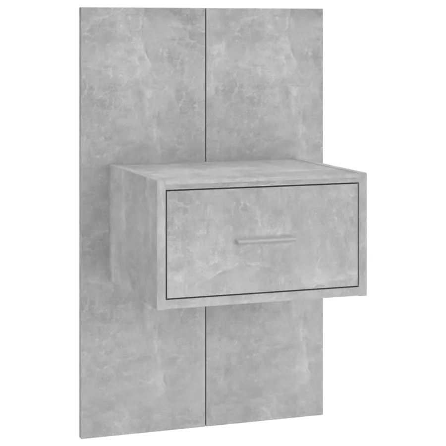 Tête de lit avec armoires Gris béton Bois d'ingénierie - 4