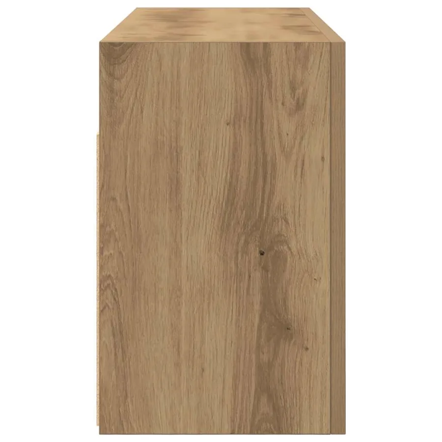 Armoire murale de bain chêne artisanal bois d'ingénierie - 7