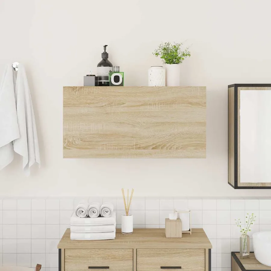 Armoire murale de bain chêne sonoma 80x25x40 cm bois ingénierie - 3