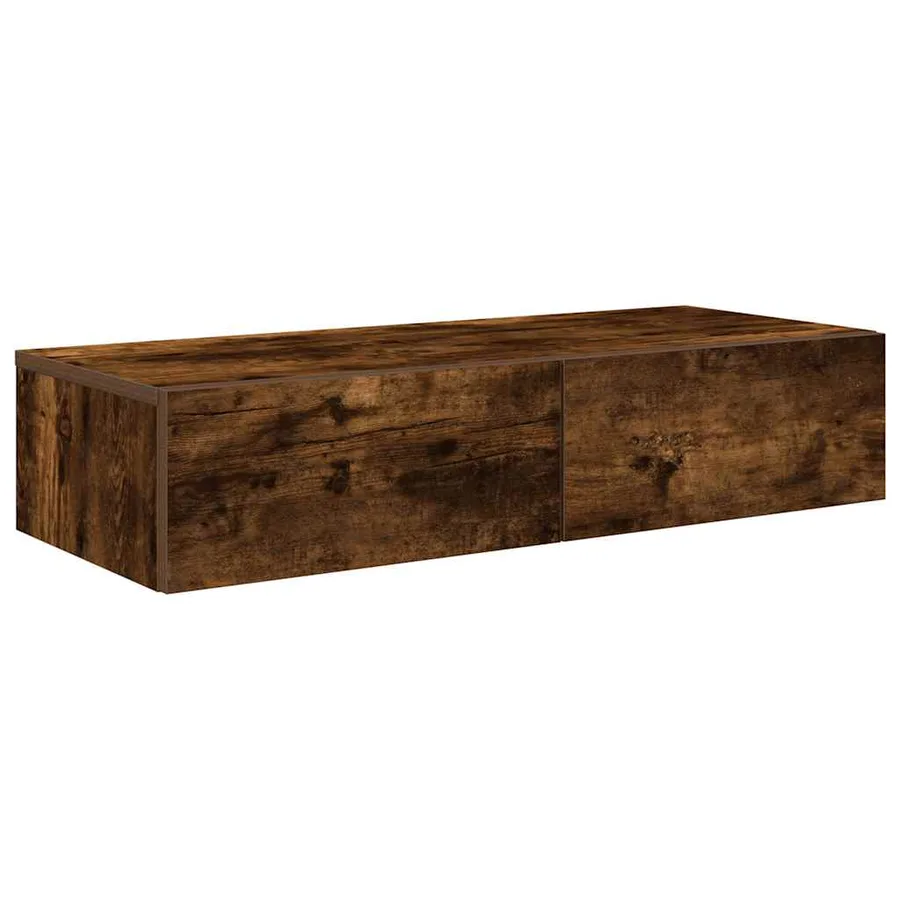 Étagère murale avec tiroirs chêne fumé bois d'ingénierie - 2