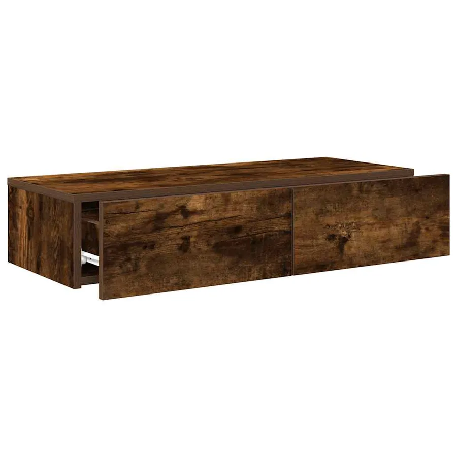Étagère murale avec tiroirs chêne fumé bois d'ingénierie - 7