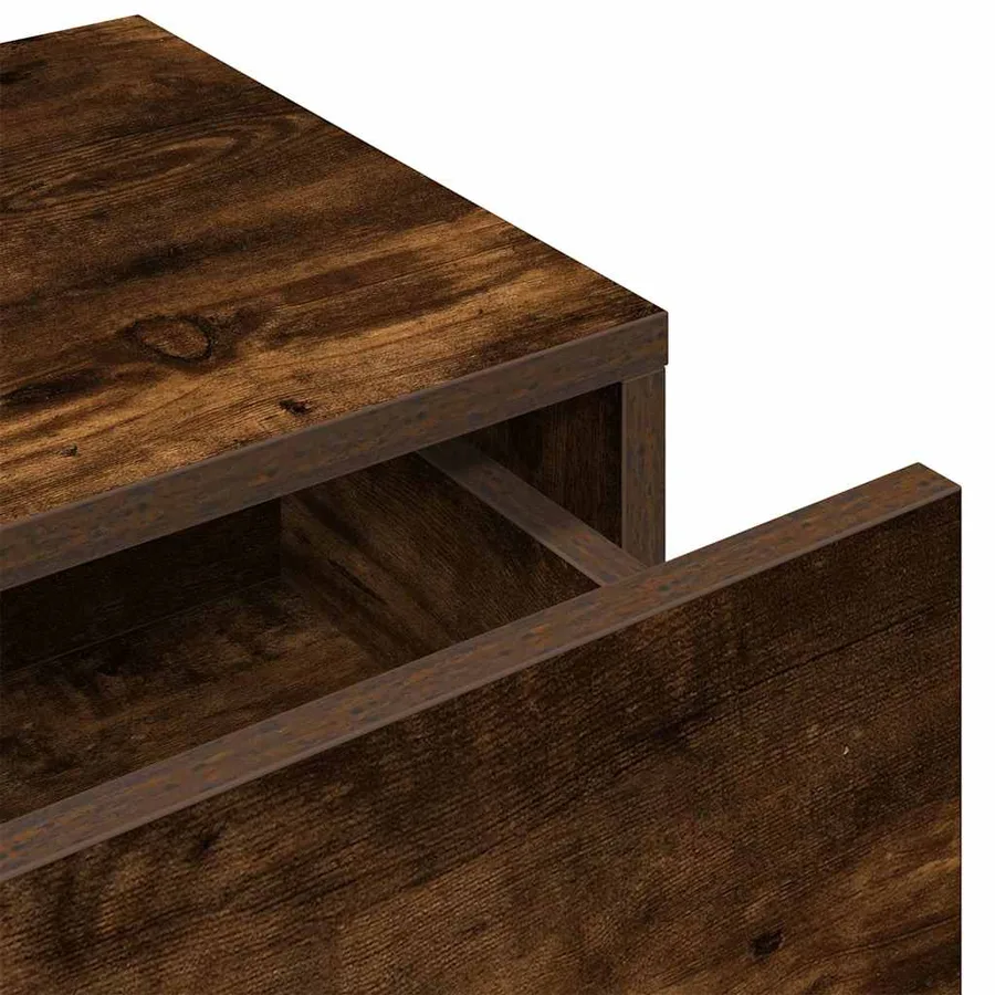 Étagère murale avec tiroirs chêne fumé bois d'ingénierie - 8