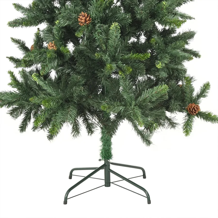 Arbre de Noël artificiel pré-éclairé pommes de pin vert 180 cm - 5