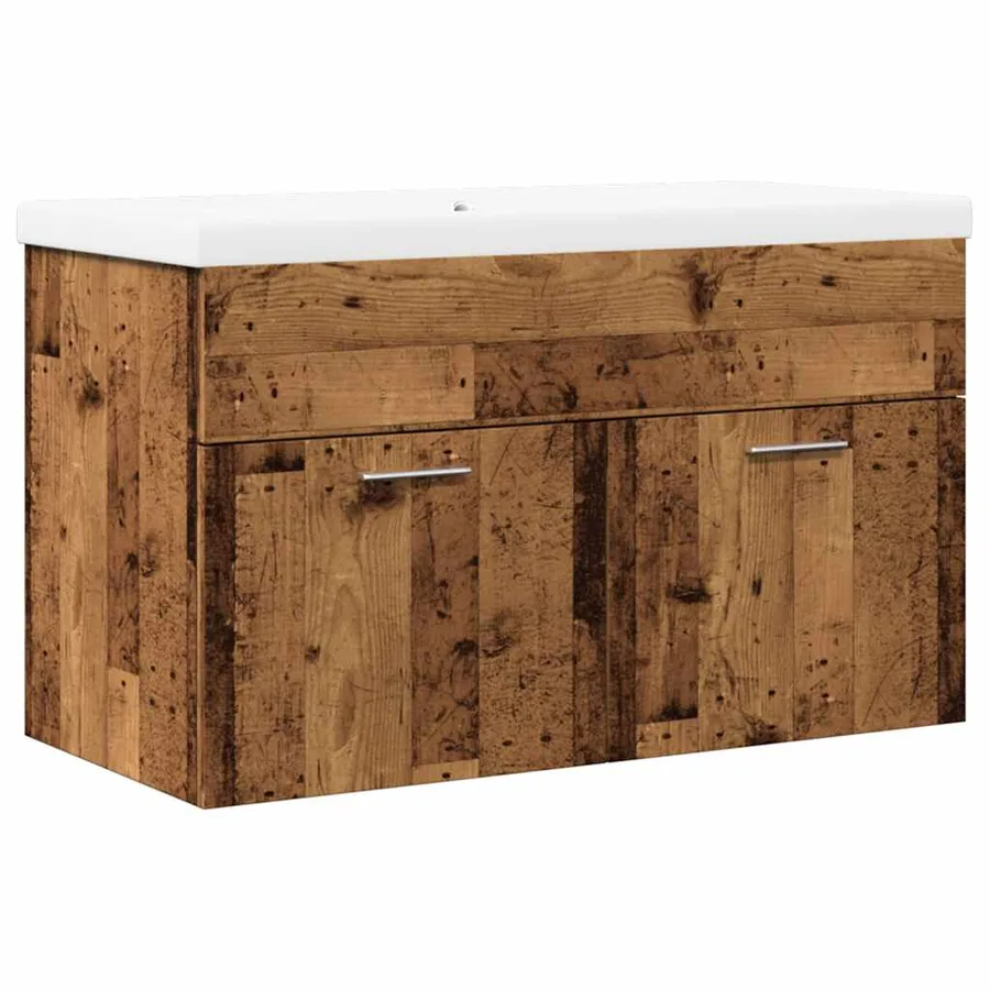 Ensemble de meubles salle de bain 2 pcs bois d'ingénierie - 2