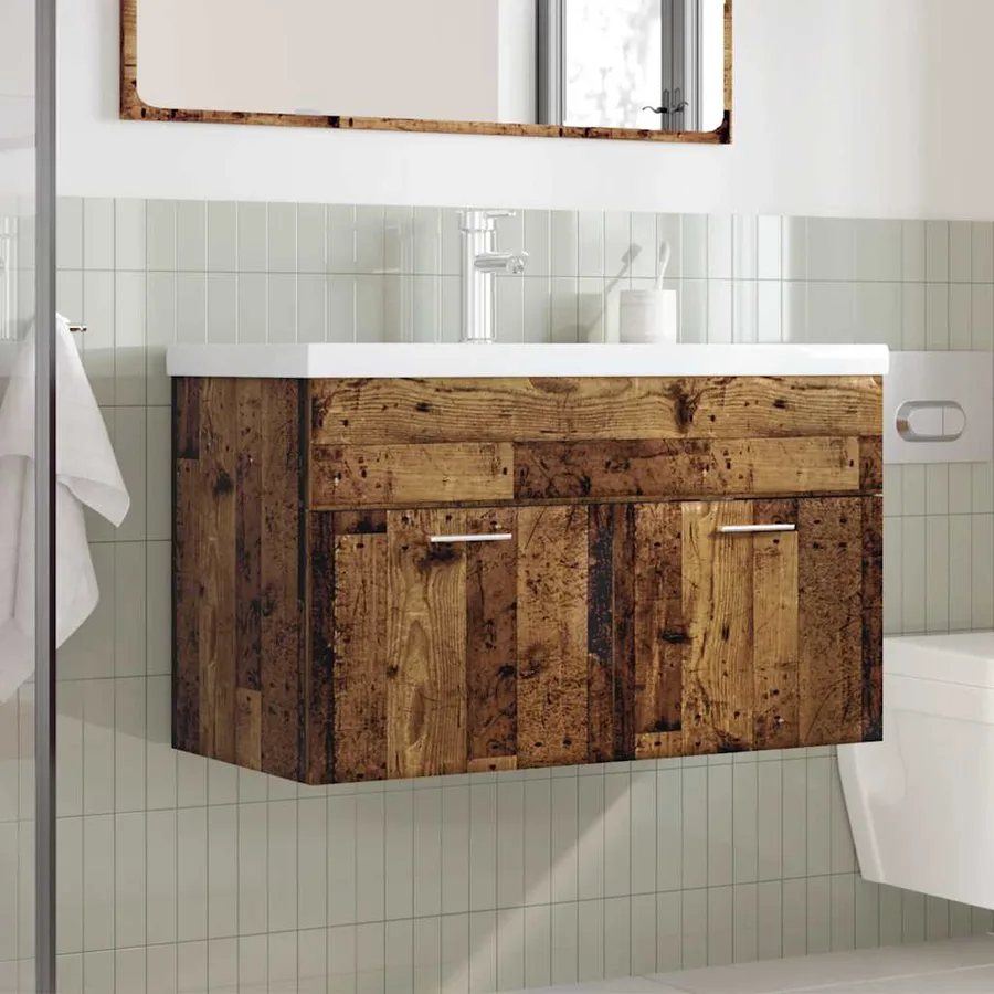 Ensemble de meubles salle de bain 2 pcs bois d'ingénierie - 3