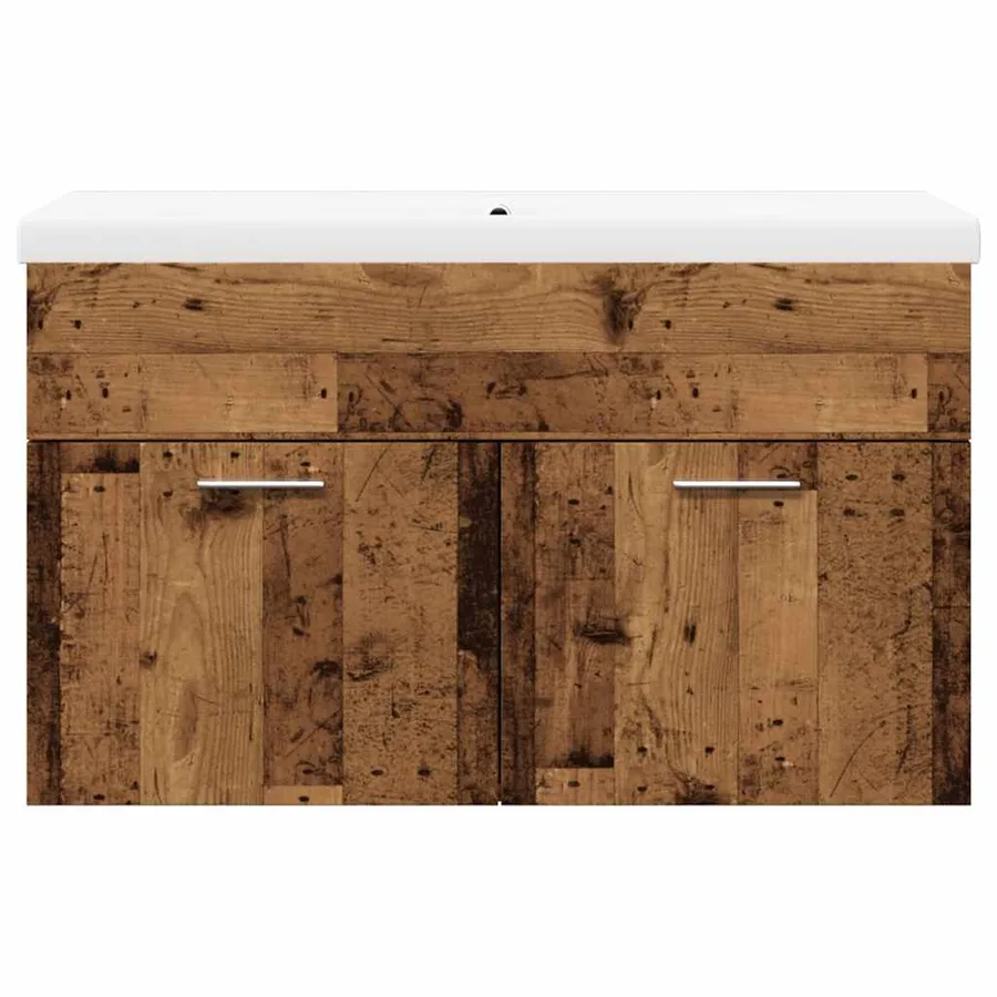 Ensemble de meubles salle de bain 2 pcs bois d'ingénierie - 4