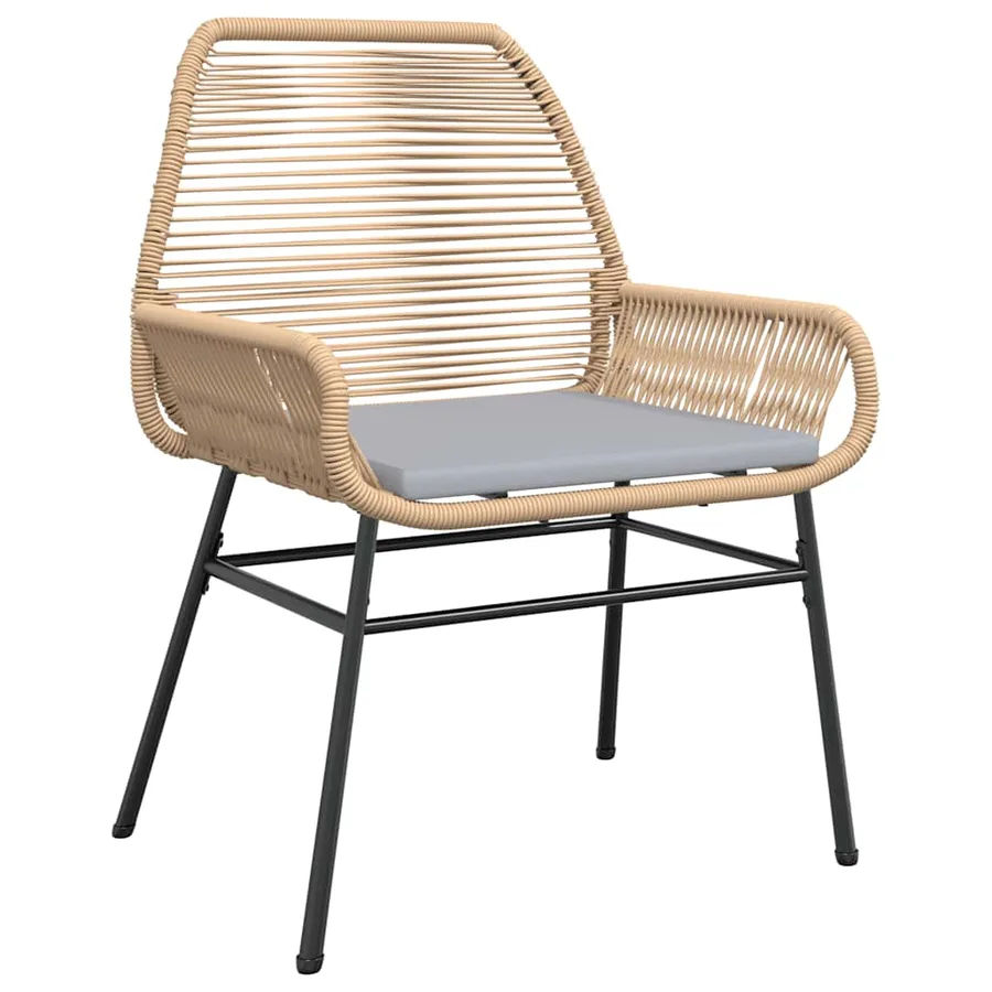 Ensemble à manger jardin coussins 7pcs marron poly rotin verre - 4