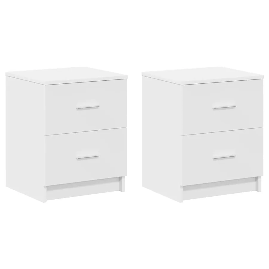 Tables de chevet (lot de 2) avec 2 tiroirs blanches 40 x 36 x 50 cm - 2