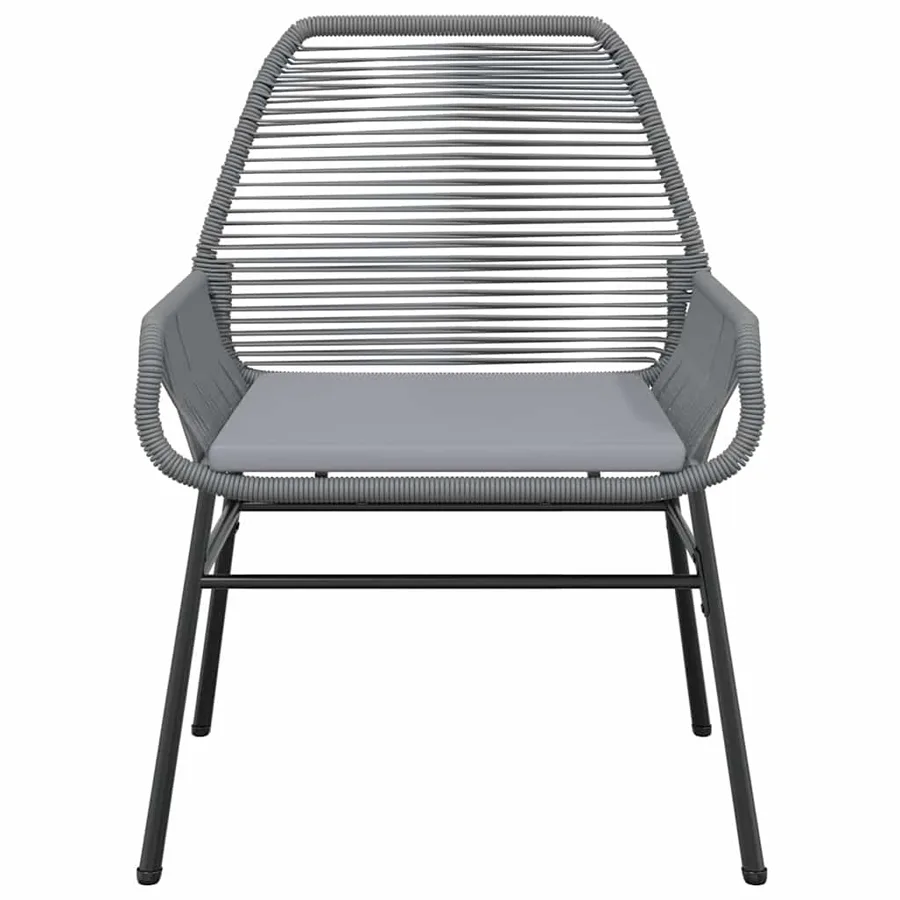 Ensemble à manger jardin coussins 7 pcs gris poly rotin verre - 6