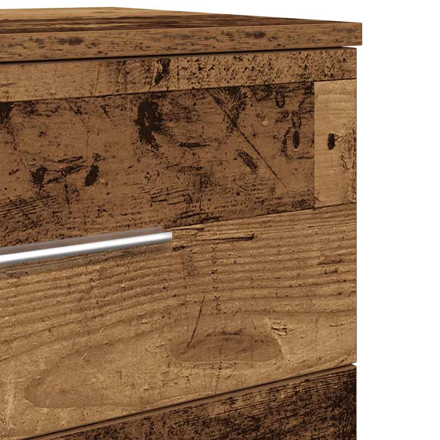 Table de chevet à 2 tiroirs en bois ancien 40x36x50 cm - 10