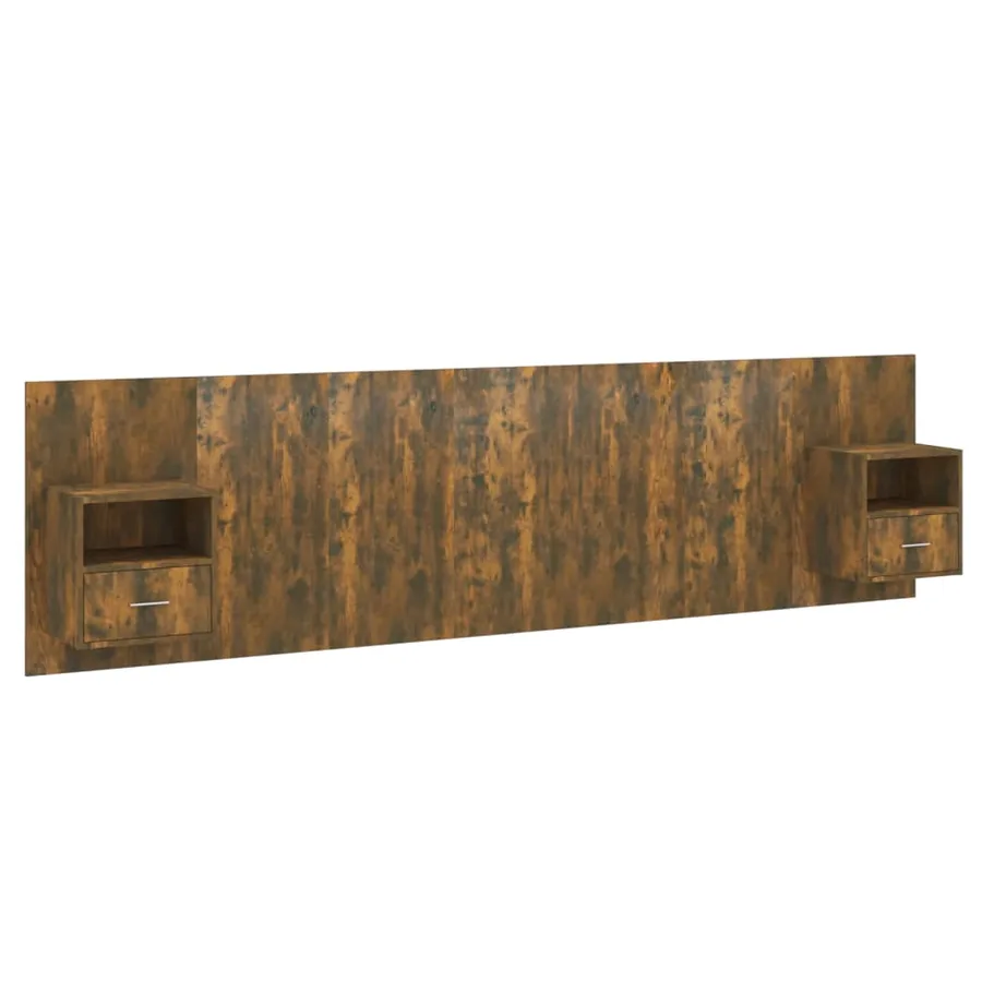 Tête de lit avec armoires Chêne fumé Bois d'ingénierie - 2