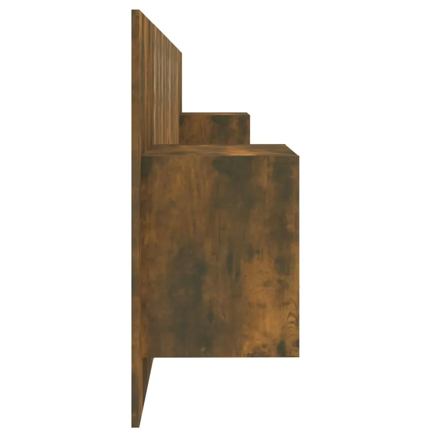 Tête de lit avec armoires Chêne fumé Bois d'ingénierie - 5