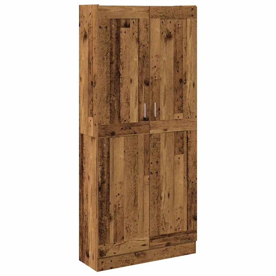 Buffet haut vieux bois 82,5x30,5x185 cm bois d'ingénierie - 2