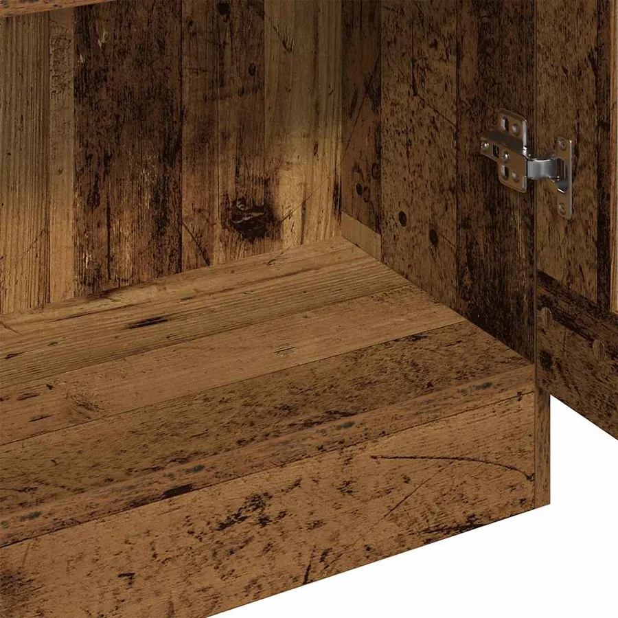Buffet haut vieux bois 82,5x30,5x185 cm bois d'ingénierie - 7