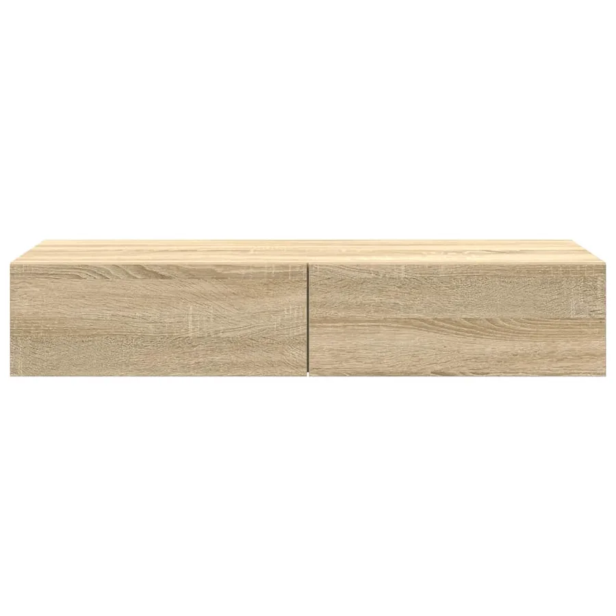 Étagère murale avec tiroirs chêne sonoma bois d'ingénierie - 4