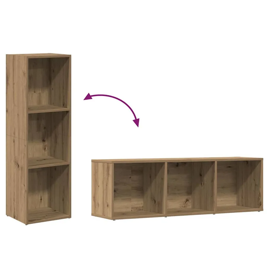 Bibliothèque chêne artisanal 36x30x114 cm bois d'ingénierie - 8