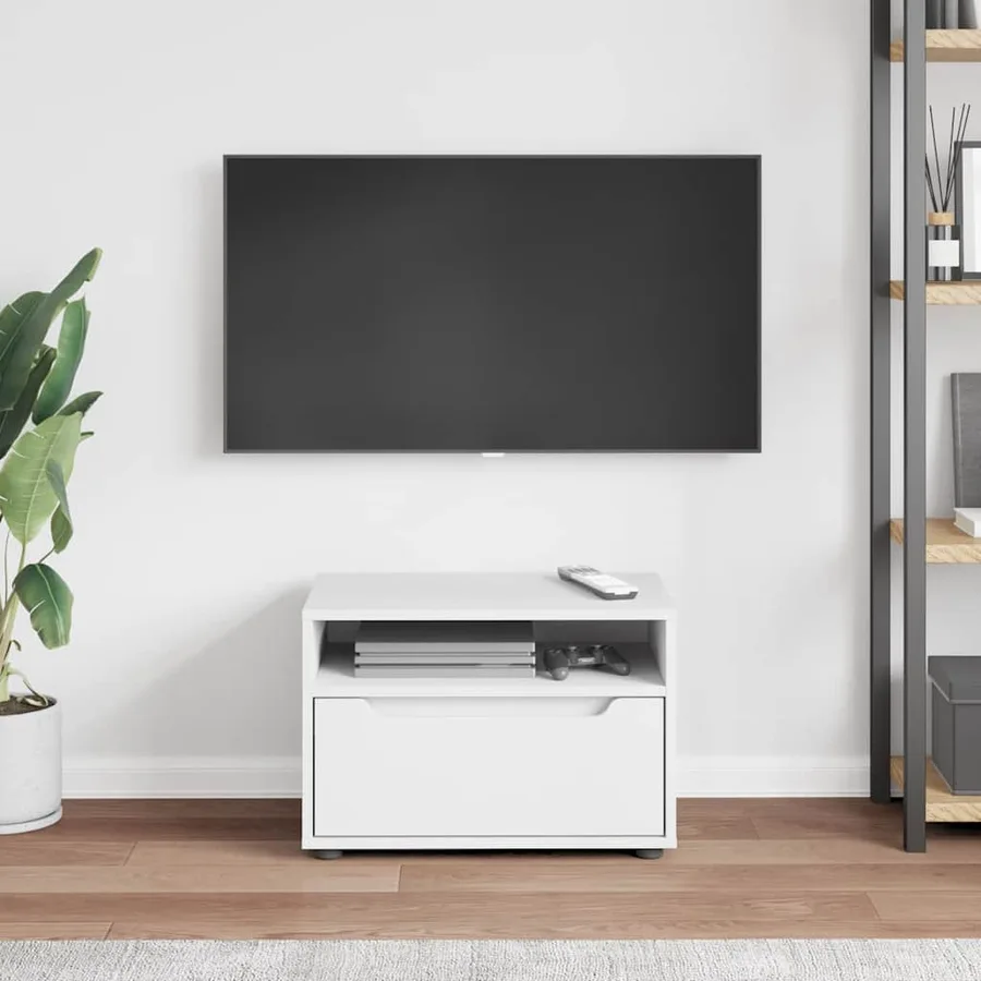 Meuble TV VISNES blanc 60x40x38 cm bois d'ingénierie - 3