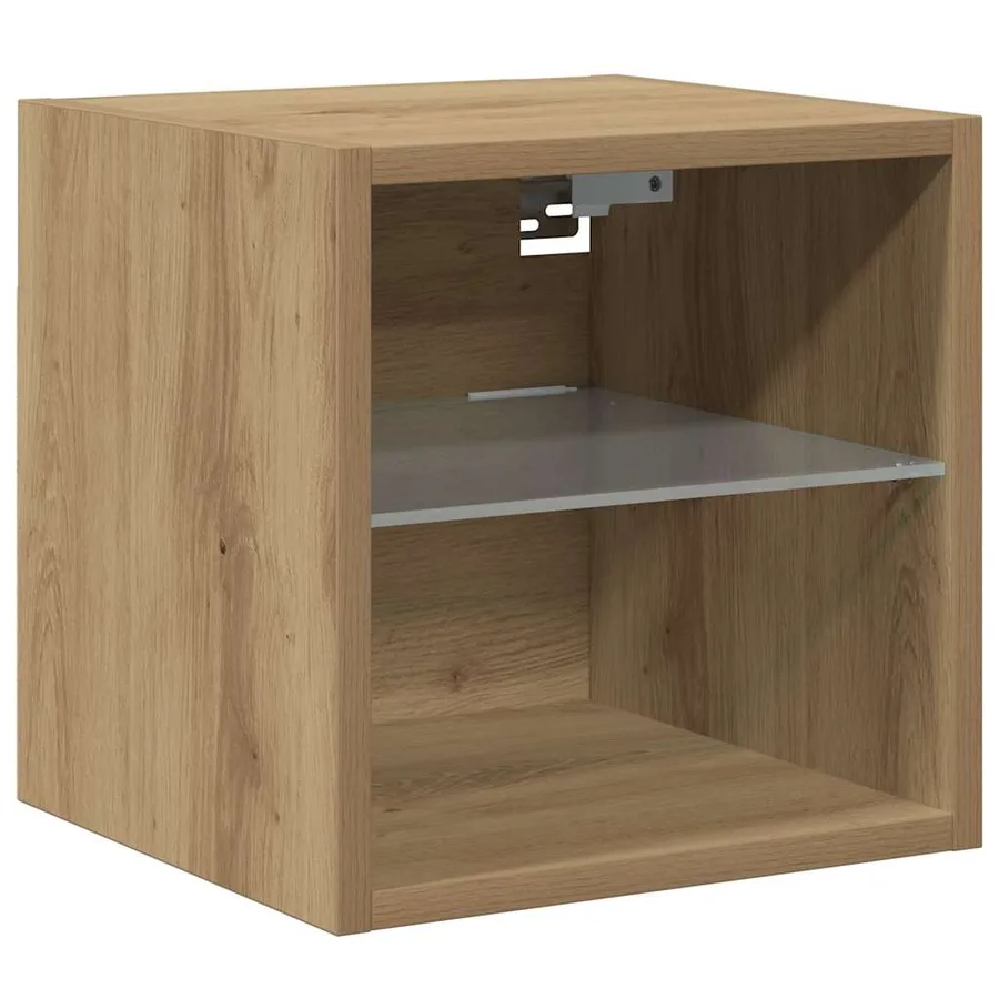 Meubles TV muraux lumières LED 2 pcs chêne artisanal - 6