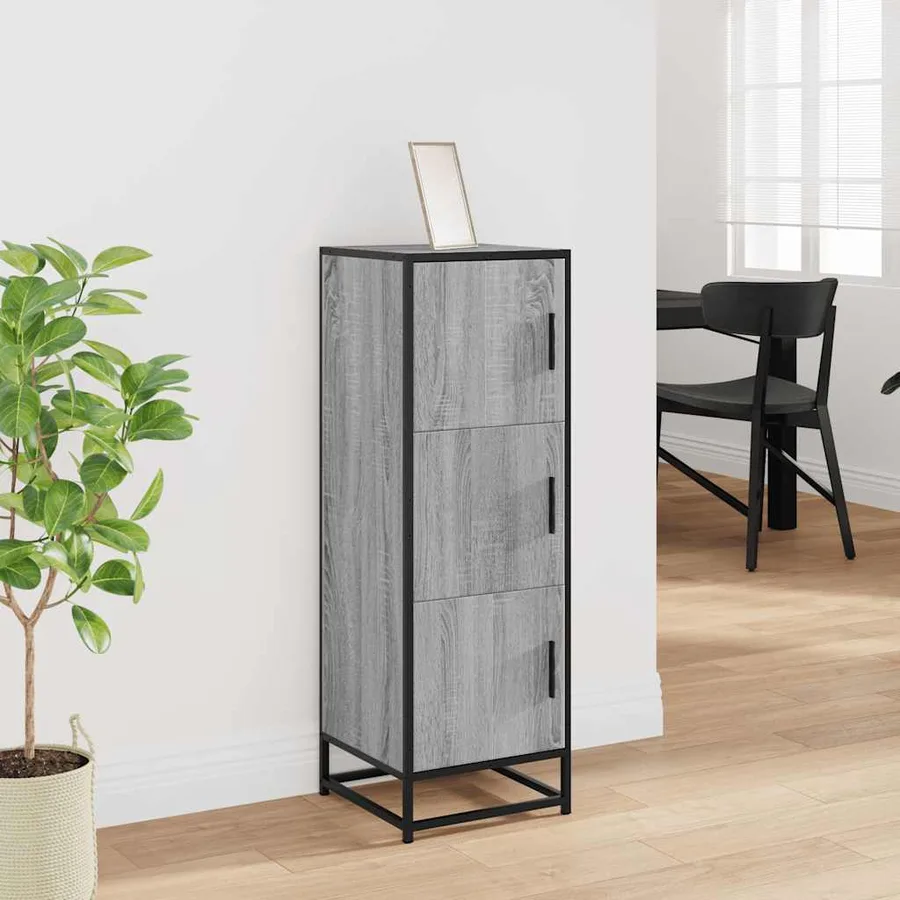 Buffet haut sonoma gris 35,5x35x106,5 cm bois ingénierie métal - 3