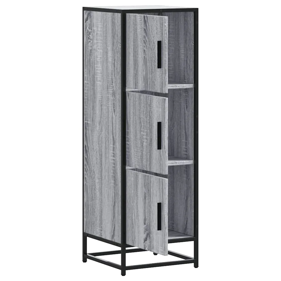 Buffet haut sonoma gris 35,5x35x106,5 cm bois ingénierie métal - 8