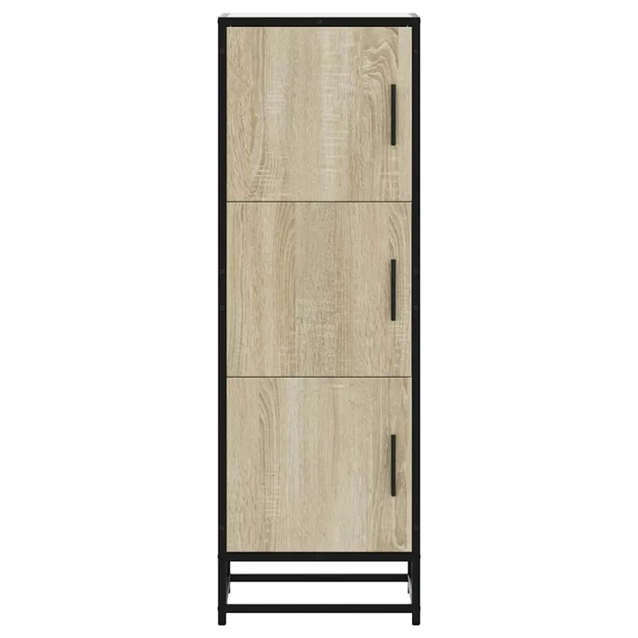 Buffet haut chêne sonoma 35,5x35x106,5 cm bois ingénierie métal - 4