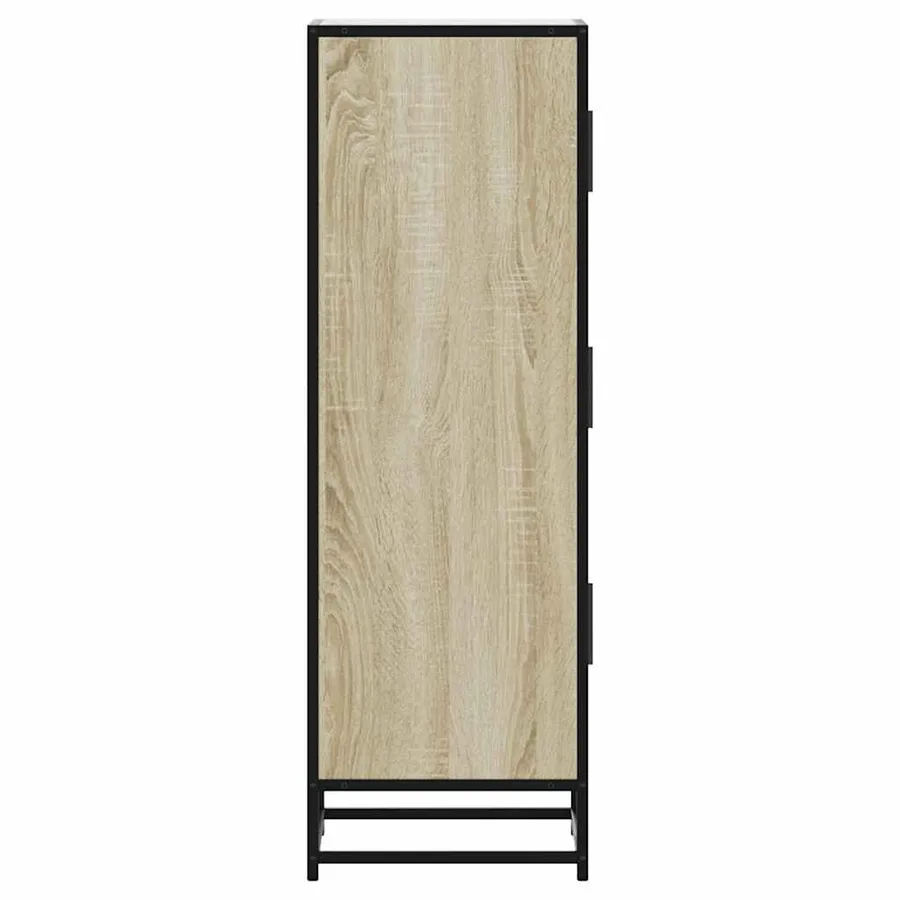 Buffet haut chêne sonoma 35,5x35x106,5 cm bois ingénierie métal - 5