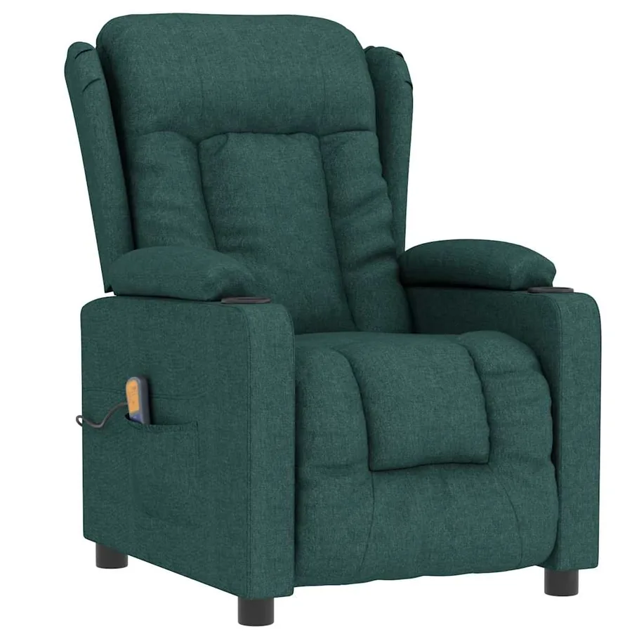 Fauteuil de massage Vert foncé Tissu - 2