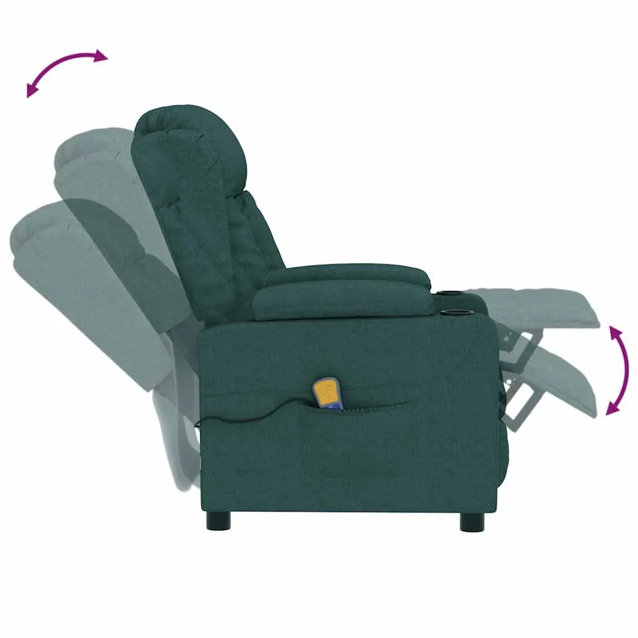 Fauteuil de massage Vert foncé Tissu - 6