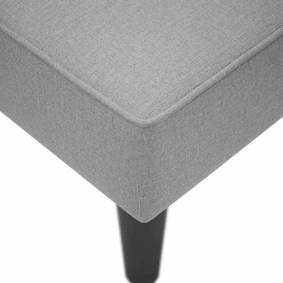 Fauteuil long avec accoudoir droit gris clair tissu - 7