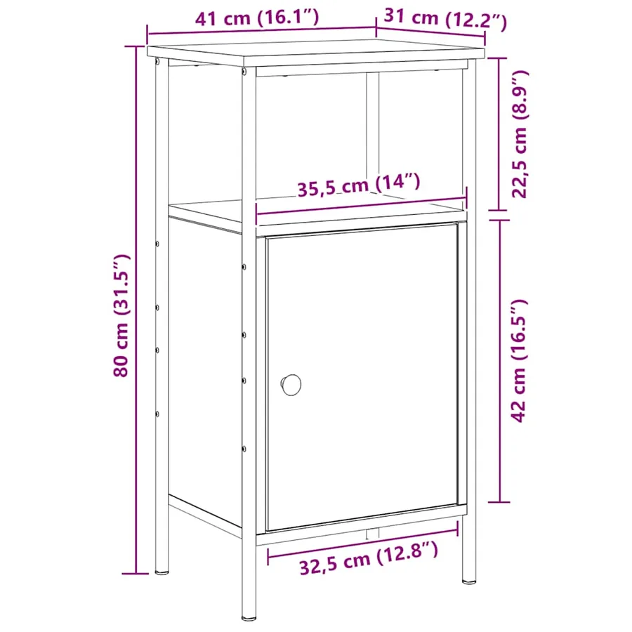 Tables de chevet 2 pcs chêne artisanal bois d'ingénierie - 12
